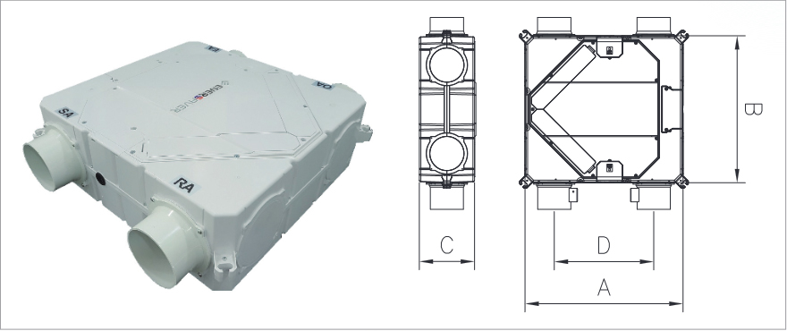 환기유니트 (바이패스) 50CMH / 100CMH / 150CMH / 250CMH / 350CMH